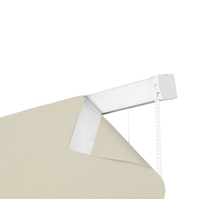 Sulugood Fabric Samples Iron Beaded Roman Shade with a neutral fabric and sleek hardware detail.