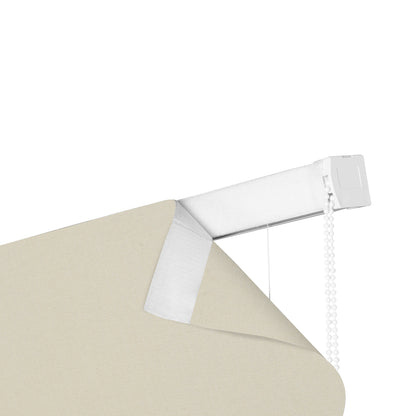 Sulugood Fabric Samples Iron Beaded Roman Shade with a neutral fabric and sleek hardware detail.