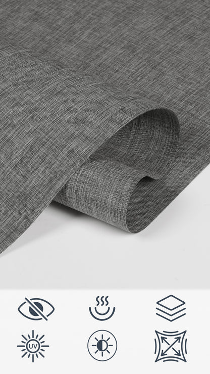 Sulugood Cordless Top-Down Bottom-Up Linen  Roman Shades