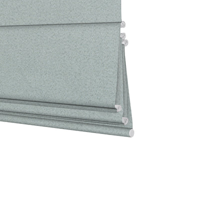 Sulugood Fabric Samples Iron Beaded Roman Shade featuring a textured fabric design in soft gray color.