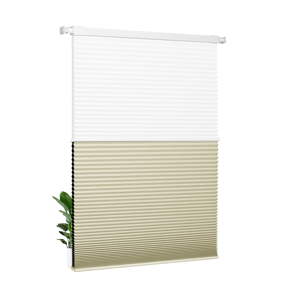 Light Filtering white+Blackout beige