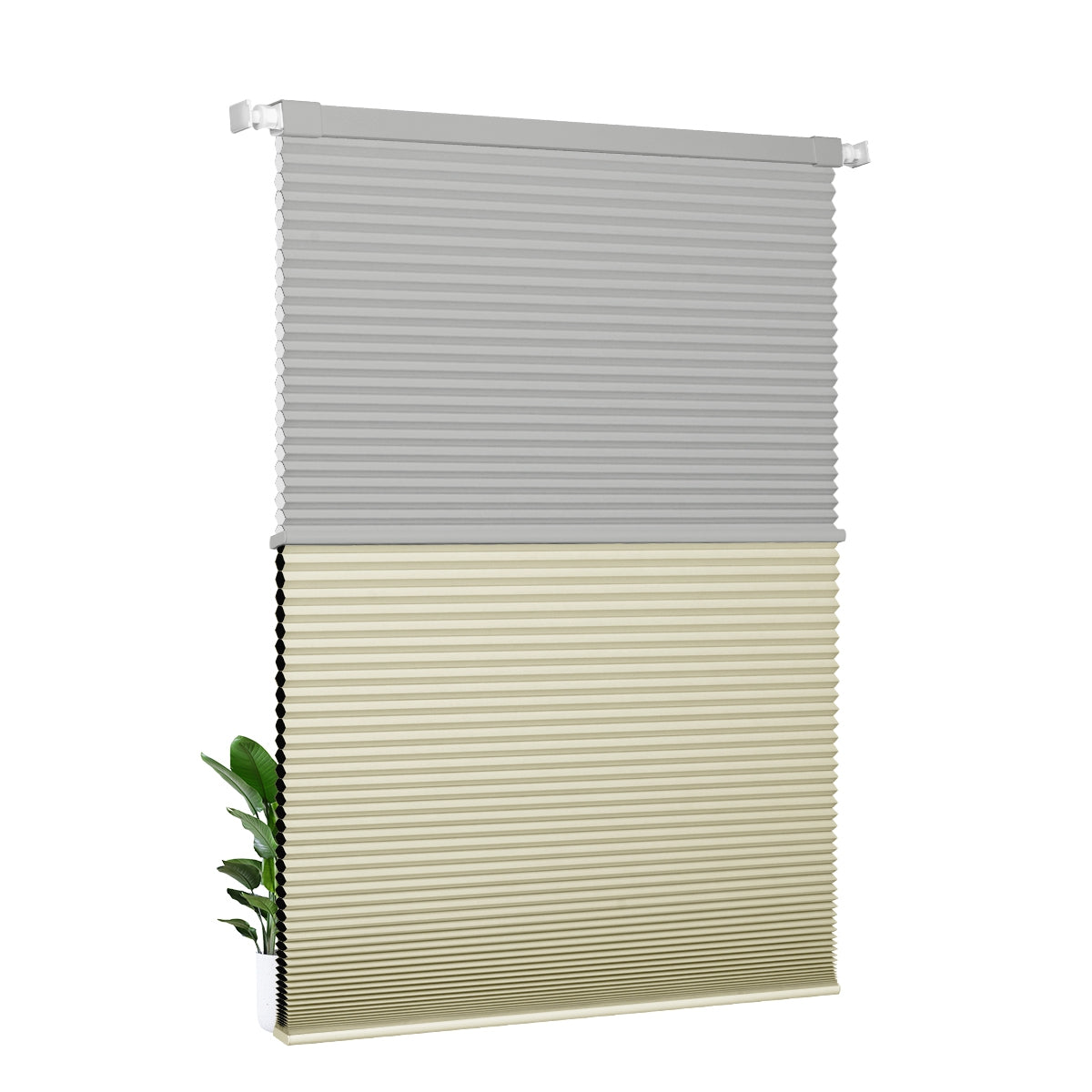 Light Filtering gray+Blackout beige