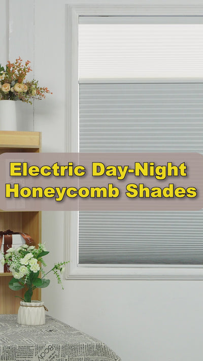 Sulugood Motorized Cellular Shades Day and Night Cordless Cellular Blinds
