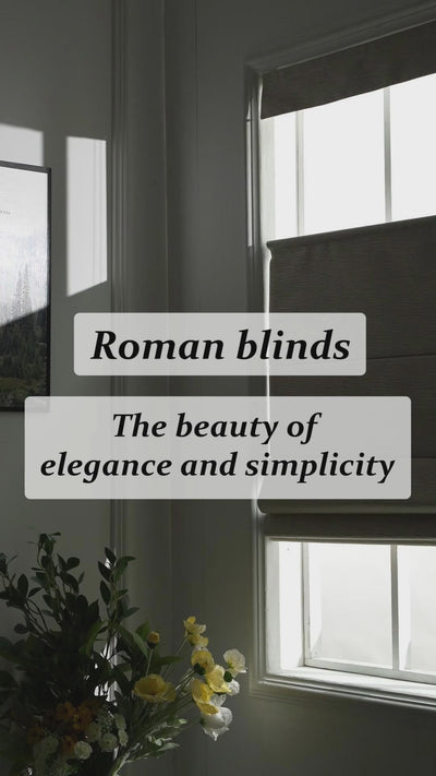 Sulugood No Drill Vertical Stripe Coated Linen Cordless TDBU Roman Shades