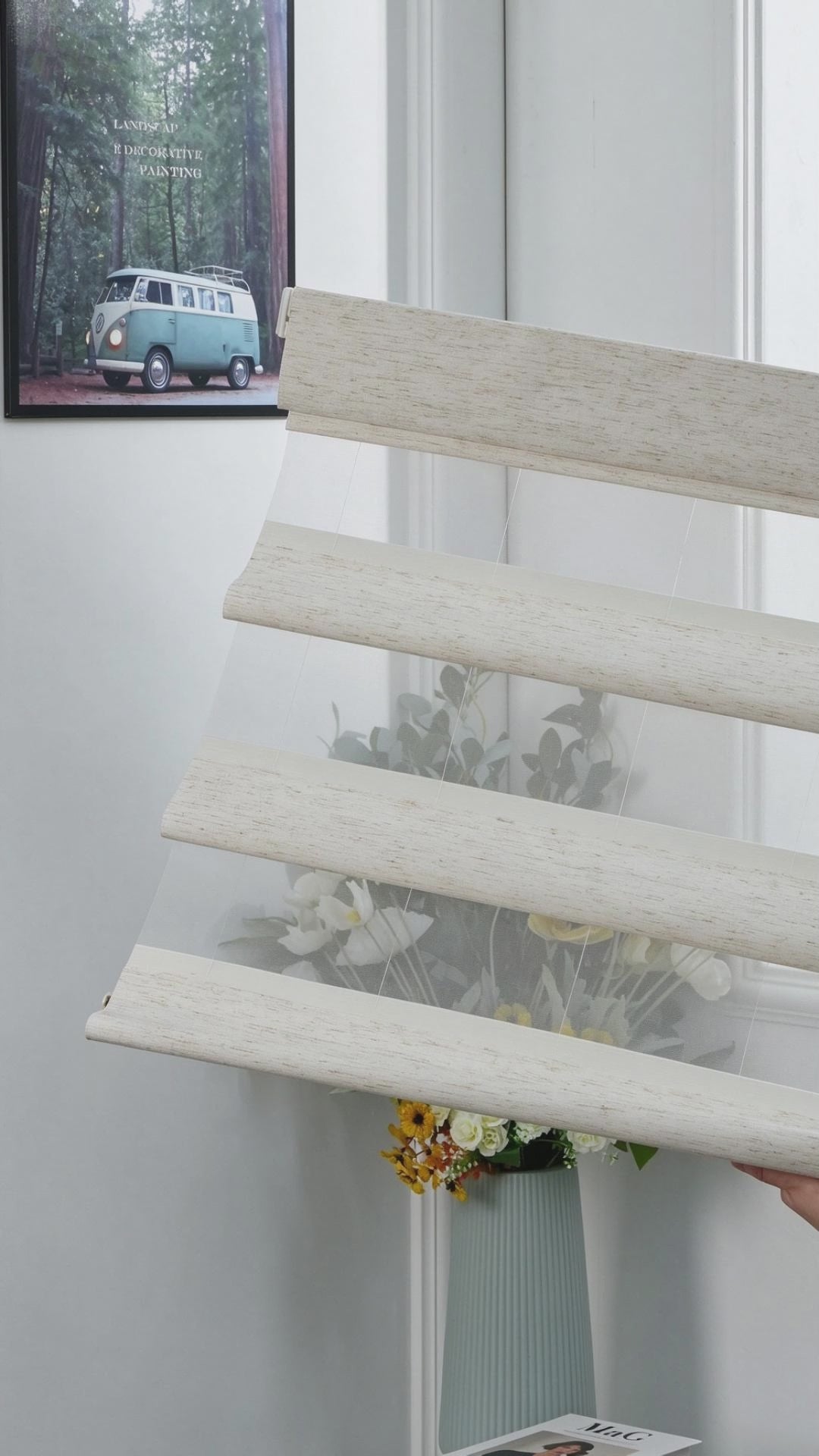 Sulugood Custom Butterfly Window Shades with Adjustable Light Control