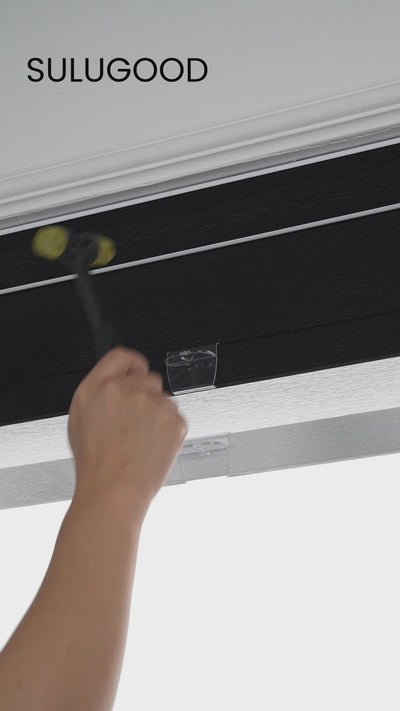 Installation of Sulugood Dual Cordless Light Filtering Jacquard and Blackout Fabric Roller Shades